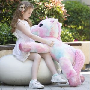 MorisMos 43 Inch Giant Bear Toy Unisex Lovely Pink Rainbow Unicorn Stuffed