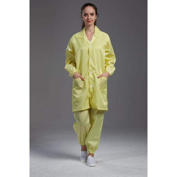 Anti Static ESD reusable Labcoat muticolor with conductive fiber suitable for