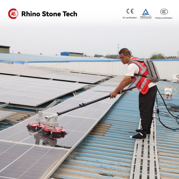 Pair Balanced Disc Photovoltaic Panels Cleaning Brush Solar Power Dust Removal