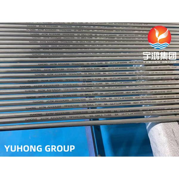 ASTM A213 A269 TP316L Austenitic Seamless Bright Annealed Tube