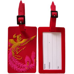 Emoj Designs Silicone Soft Touch PVC Rubber Luggage Tag With Strap for Travel