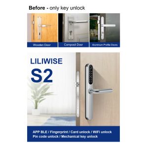 Waterproof Aluminium Door Lock Slim Smart With Cylinder