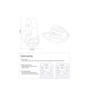 Hi - Fi Stereo Wireless Stereo Headphones Over Ear Type Deep Bass Sound