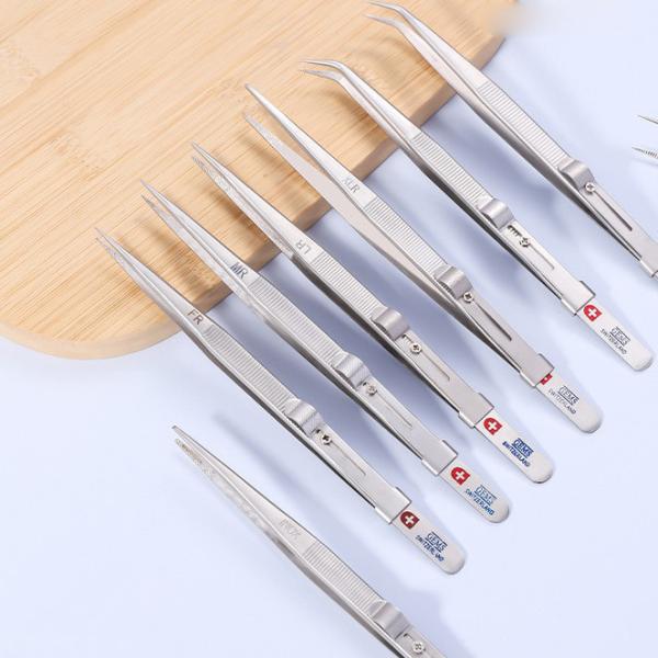 Buy 16cm Stainless Steel Pointed Elbow Tweezers Anti Slip Lockable Tweezers at wholesale prices