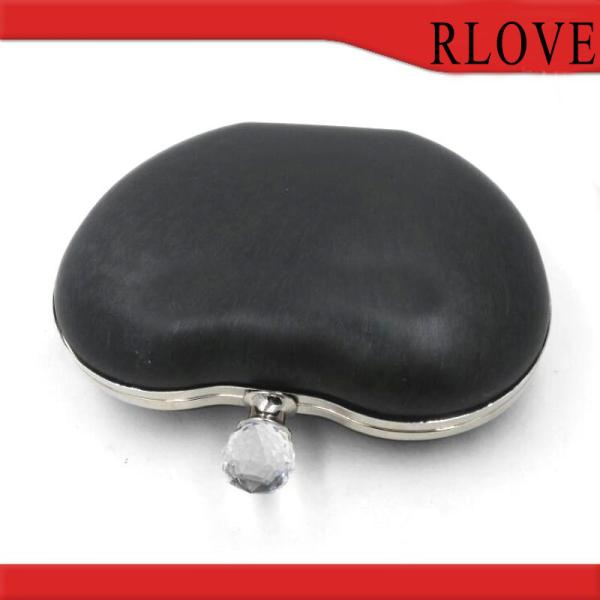 Factory sale apple shape gold iron metal purse frame box clutch frame for bag accessories