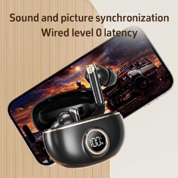ETEK Plated Bluetooth 5.4 TWS earphone with F10,25mAh earphone cell + 230mAh case (protective board) ,2-3h call time.