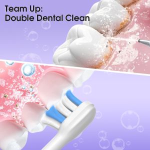 Water Flosser And Electric Toothbrush Combo 2 In 1 Wireless Charging Portable