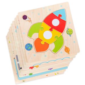 Montessori Games Baby Toys Animals Traffic Kids 3D Puzzles Wooden Cartoon