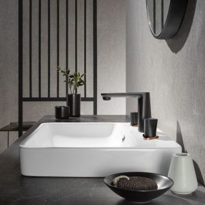 2 Handle Bathroom Widespread Faucet Black Deck Mounted