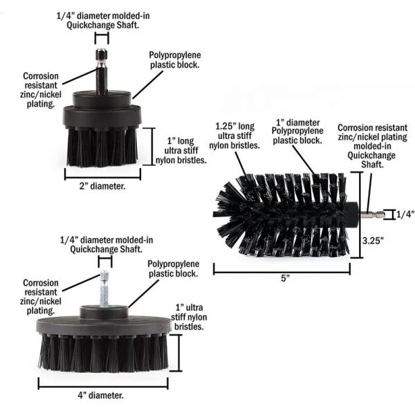 Multifunctional Electric Power Grout Drill Scrub Brush Scrubber Attachment For Cleaning