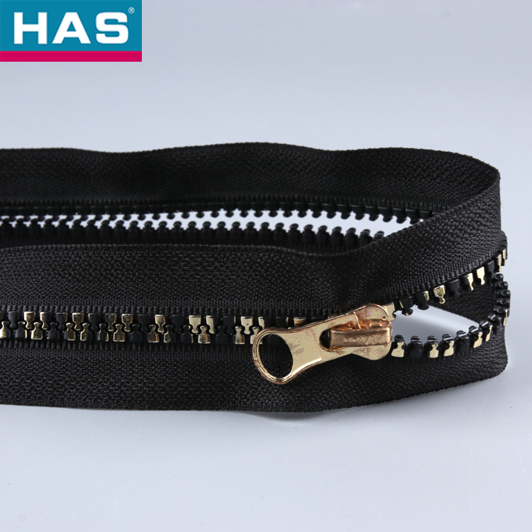 #5 Vislon Zipper with Open-end and Gold-plated dental teeth for Luggage or Home