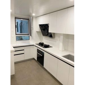 Grain Modern Kitchen Cabinet Handleless Furniture Cabinetry With Linear Shape