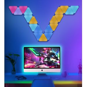 Adjustable RGBIC Smart Triangle LED Light with Wifi Bluetooth Control for Gaming