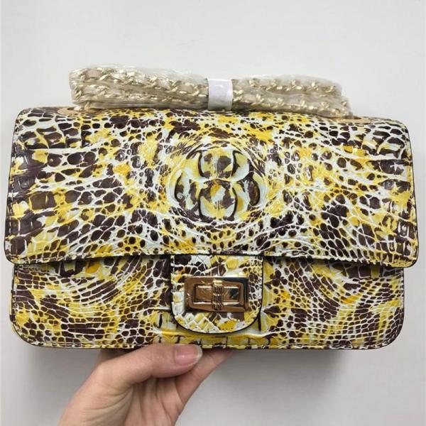 Authentic Crocodile Skin Women Flap Bag Genuine Alligator Leather Lady Colorful Chain Purse Female Single Shoulder Bag