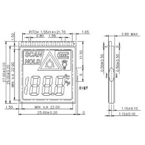 Widely Used VDD 3.3V VA LCD Display Black Segment Digital LCD Display