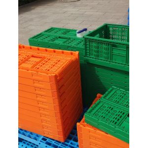PE/PP Collapsible Hard Plastic Storage Fruit Crates for Organized Supermarket