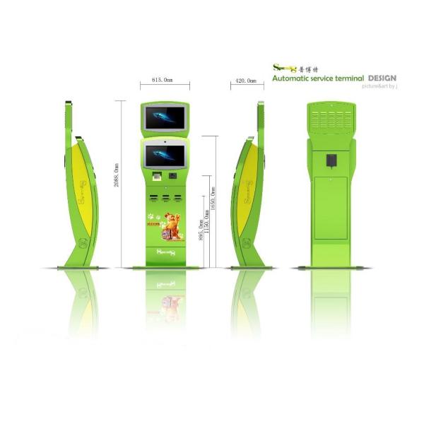 Check Reader and Card Dispenser Free Standing Kiosk for Internet / Information