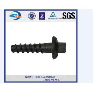 Black Square Railway Wood Screw Spikes Sleeper Screws With High Yield Strength