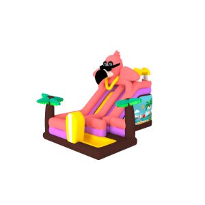 Pink Flamingo Theme Inflatable Slide Amusement Park Inflatable Slide Toys For