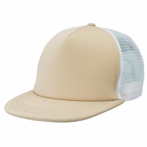 5 Panel Unisex Flat Brim Snapback Hats With Plastic Buckle Back Closure