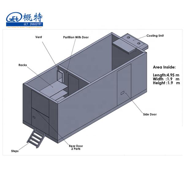 16ft ALL PLASTIC FRP Box Mobile Frozen Food Retail Truck Body Engine Capacity 4L