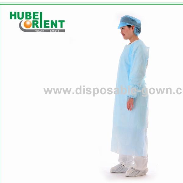 Buy Anti Bacterial CPE Disposable Gowns With Thumb Cuffs at wholesale prices