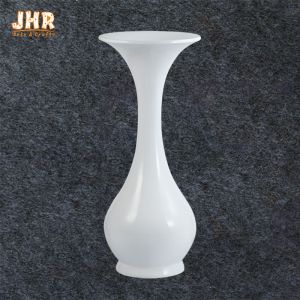 White Fiberglass Floor Vases Plant Pots Glossy For Indoor