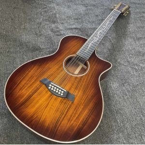 Custom 12 Strings KOA Wood Taylor Style Acoustic Guitar Glossing Finish Body