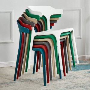 Plastic Dining Chair , One Piece Environmental Protection Stacked Pp Seat