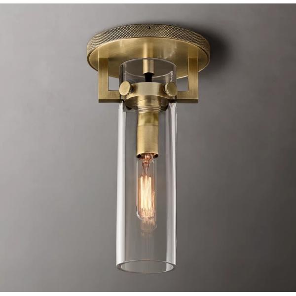 Hardwired Brass Flush Mount Luxury Ceiling Lights With Lacquered Burnished Brass