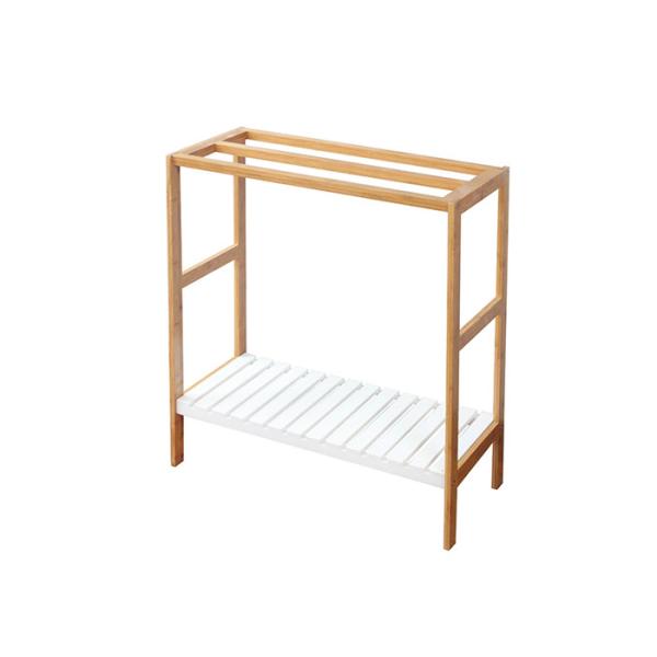 Buy MDF White Height 80cm Bamboo Bathroom Towel Rack Shelf at wholesale prices