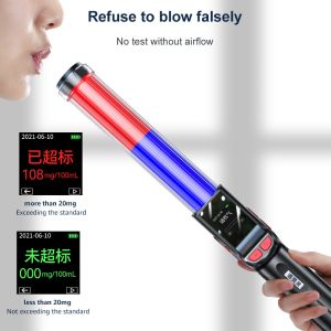 Red And Blue Baton Type Portable Breath Analyzer Machine With Electronic Whistle