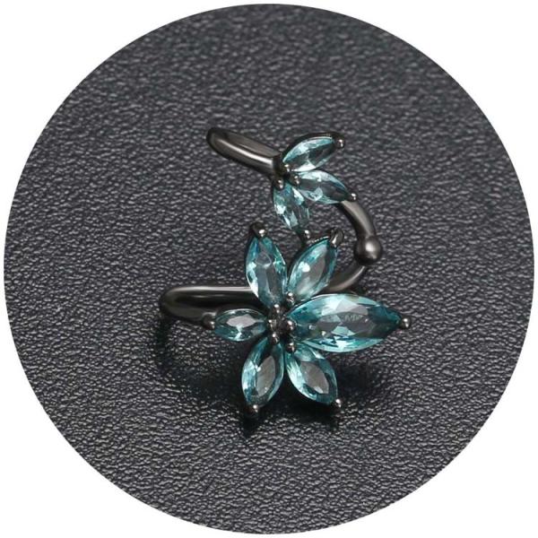 No Piercing Cartilage Ear Jewelry flower shape druzy gemstone Clip On Earrings