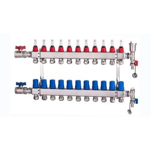 8 loops 304 Stainless Steel radiant underfloor heating manifolds