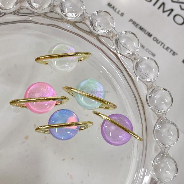 3D Nail Art Charms Shiny Saturn Nail Jewelry for Beauty Spa As Show Fashionable Style
