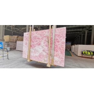 Custom Straight Wooden Onyx Marble Slab 18-30mm Thickness