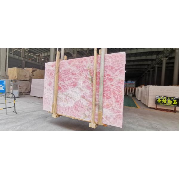 Custom Straight Wooden Onyx Marble Slab 18-30mm Thickness