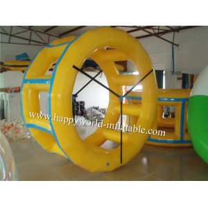 China Yellow colour inflatable water roller tube ball , inflatable water roller on sale