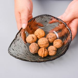 4mm Thick Customized Logo Drip Shaped Glass Salad Bowl