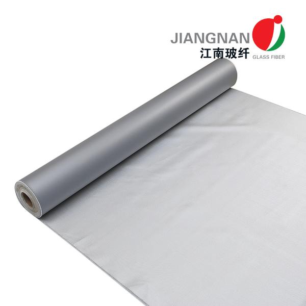 Buy 0.6 / 0.8mm Silicone Coated Fabric For Fire Curtain System Fire Retardant Curtain Fabric at wholesale prices
