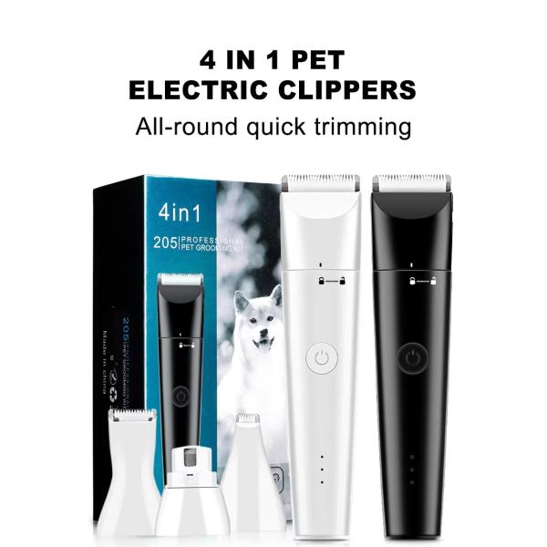 20*10*6.2cm 4 In 1 USB Rechargeable Electric Pet Grooming Kit for Dog Cat Hair Trimmer