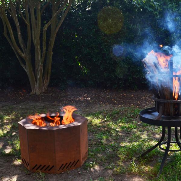 Outdoor Garden Campfire Wood Burning Corten Steel Metal Fire Bowl Round Rustic Fire Pit