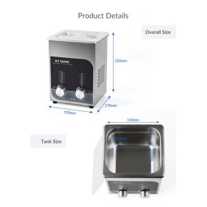 GT SONIC Heated 2L Stainless Steel Ultrasonic Jewelry Cleaner