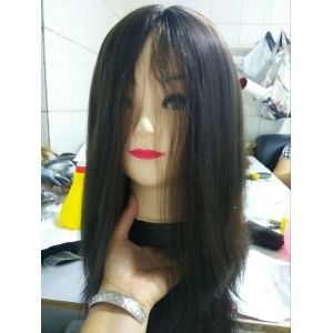 14 Inches European Virgin Hair Jewish Wigs Natural Color Natural Straight Big