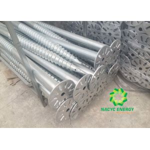 Spiral Solar Ground Screws 76mm Diameter Metal Ground Screw Pole Anchor Type