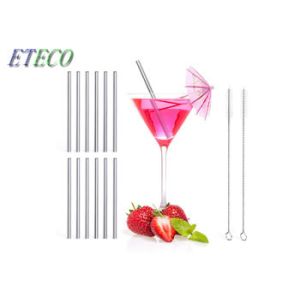 Dishwasher Safe Straight Metal Straws , Food Grade Mini Cocktail Straws