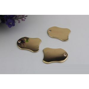 Handbag 35*27 mm light gold zinc alloy metal logo label tags with nickel free