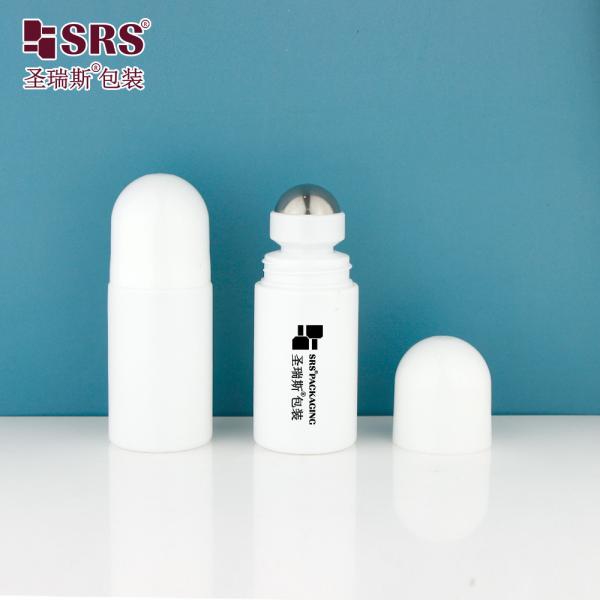 RPPC-60ML Round White Injection Blowing Plastic PP PCR Recycled Eco-friendly Roll On Deodorant Gel Bottle Applicator