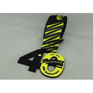 Mentone Printing Ribbon Medals Custom Die Black Plating 80 mm soft enamel