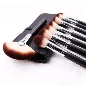 OEM Custom Facial Makeup Brushes Foundation Bamboo Handle Pony Hair